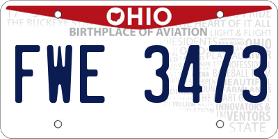 OH license plate FWE3473
