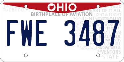 OH license plate FWE3487