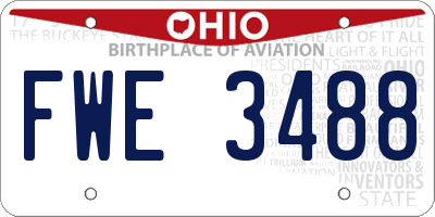 OH license plate FWE3488