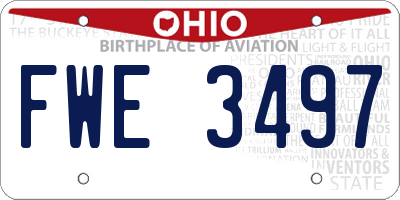 OH license plate FWE3497