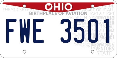 OH license plate FWE3501