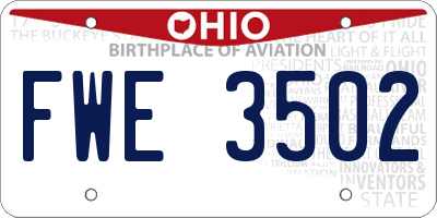 OH license plate FWE3502