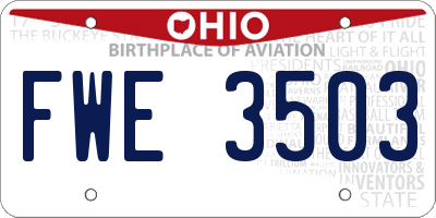OH license plate FWE3503