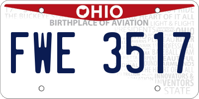 OH license plate FWE3517