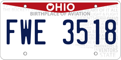 OH license plate FWE3518