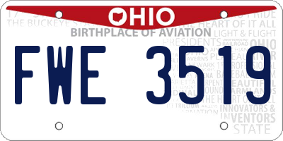 OH license plate FWE3519