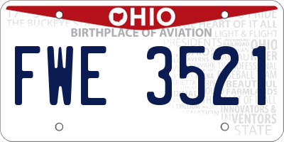 OH license plate FWE3521