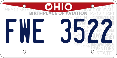 OH license plate FWE3522