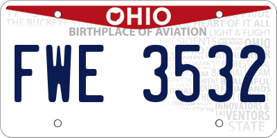 OH license plate FWE3532