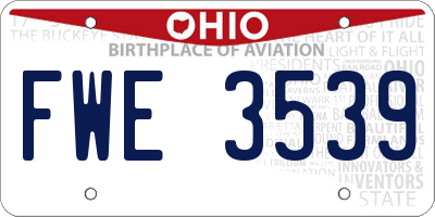 OH license plate FWE3539