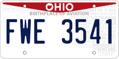 OH license plate FWE3541