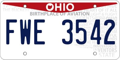 OH license plate FWE3542