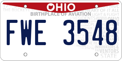 OH license plate FWE3548