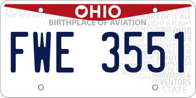 OH license plate FWE3551
