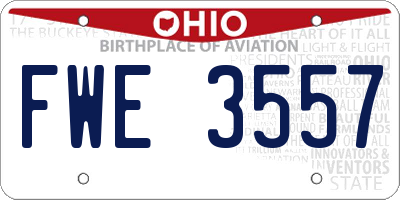 OH license plate FWE3557
