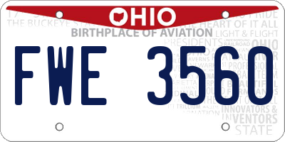 OH license plate FWE3560
