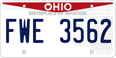 OH license plate FWE3562