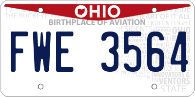 OH license plate FWE3564