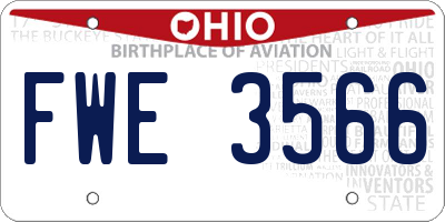 OH license plate FWE3566