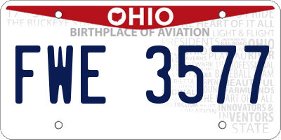 OH license plate FWE3577