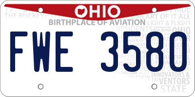 OH license plate FWE3580