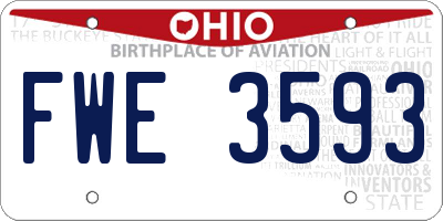 OH license plate FWE3593
