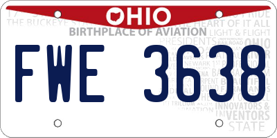 OH license plate FWE3638