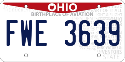 OH license plate FWE3639
