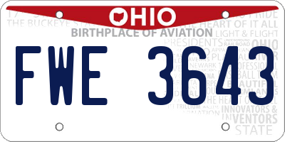 OH license plate FWE3643