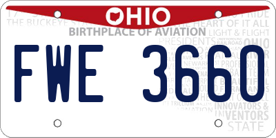 OH license plate FWE3660