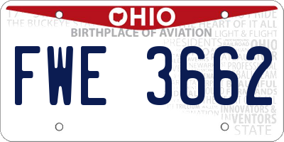 OH license plate FWE3662