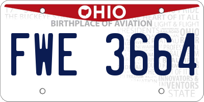 OH license plate FWE3664