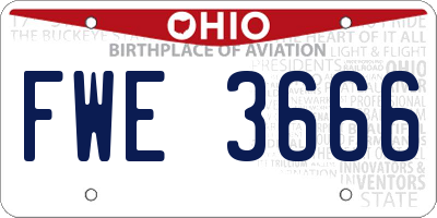 OH license plate FWE3666