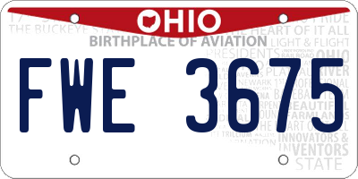 OH license plate FWE3675