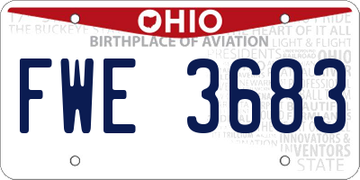 OH license plate FWE3683
