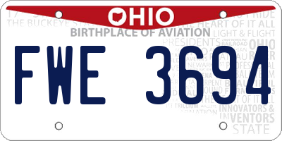 OH license plate FWE3694