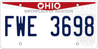 OH license plate FWE3698