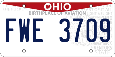 OH license plate FWE3709