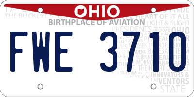 OH license plate FWE3710