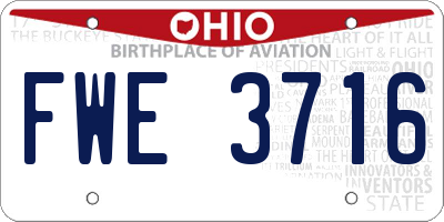 OH license plate FWE3716