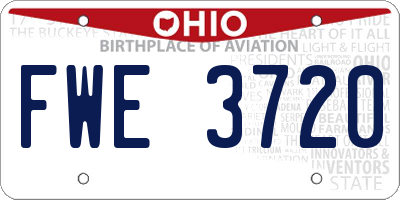 OH license plate FWE3720