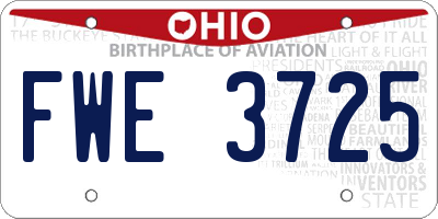 OH license plate FWE3725