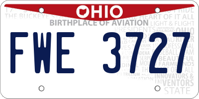 OH license plate FWE3727