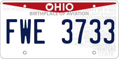 OH license plate FWE3733