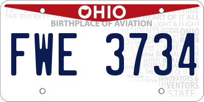 OH license plate FWE3734