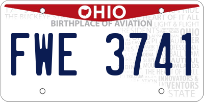 OH license plate FWE3741