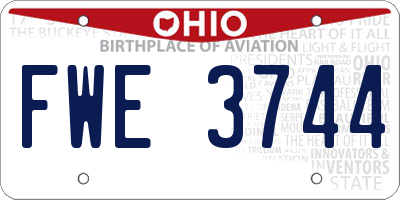 OH license plate FWE3744