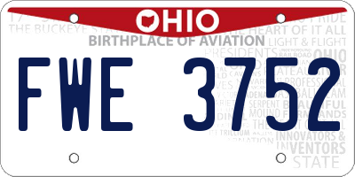 OH license plate FWE3752