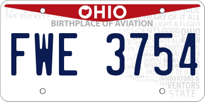OH license plate FWE3754