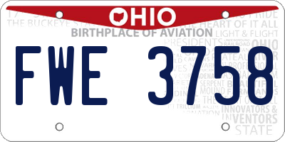 OH license plate FWE3758
